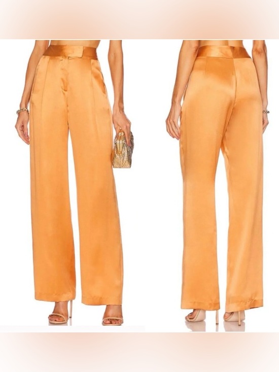 REVOLVE The Sei Apricot Silk Wide Leg Trousers Size 6 NWT - Picture 2 of 2